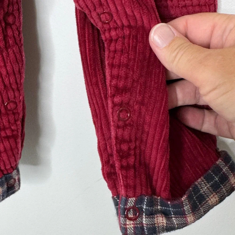 Vintage Sesame Street red corduroy and flannel‎ overalls 18M